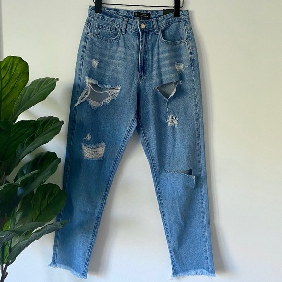 Missguided Pants - Missguided // distressed straight jeans